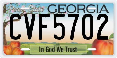 GA license plate CVF5702