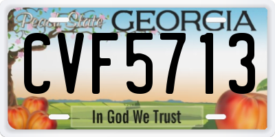 GA license plate CVF5713