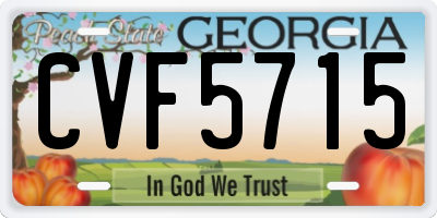 GA license plate CVF5715