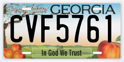 GA license plate CVF5761