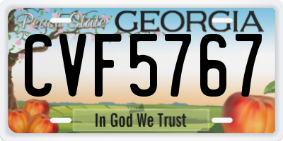 GA license plate CVF5767