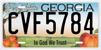 GA license plate CVF5784