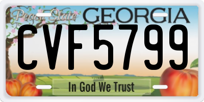 GA license plate CVF5799