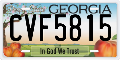 GA license plate CVF5815