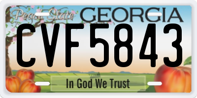 GA license plate CVF5843