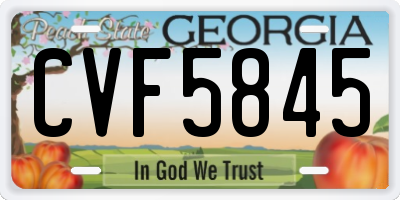 GA license plate CVF5845