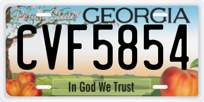 GA license plate CVF5854