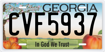 GA license plate CVF5937