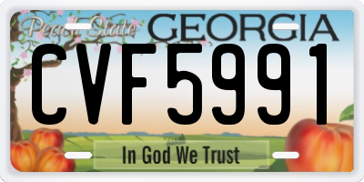 GA license plate CVF5991