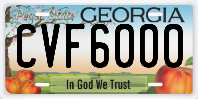 GA license plate CVF6000