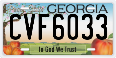 GA license plate CVF6033