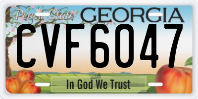 GA license plate CVF6047