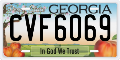 GA license plate CVF6069