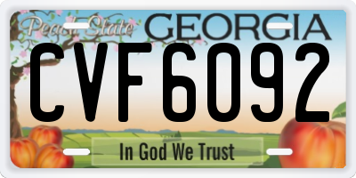 GA license plate CVF6092