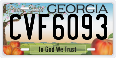 GA license plate CVF6093