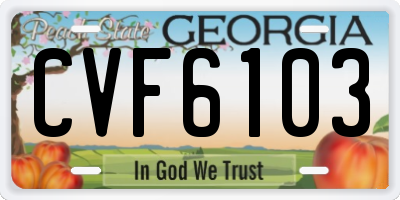 GA license plate CVF6103