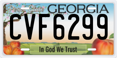 GA license plate CVF6299