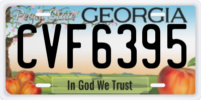 GA license plate CVF6395