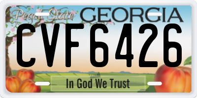 GA license plate CVF6426