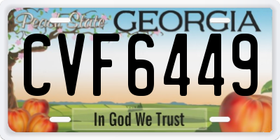 GA license plate CVF6449