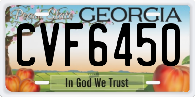 GA license plate CVF6450