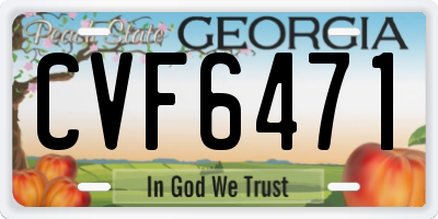 GA license plate CVF6471