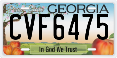 GA license plate CVF6475
