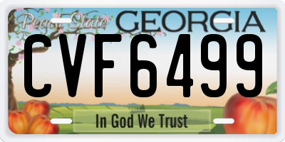 GA license plate CVF6499