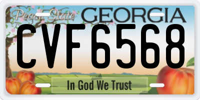 GA license plate CVF6568