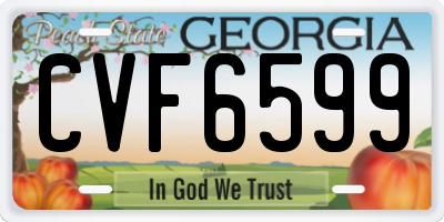 GA license plate CVF6599