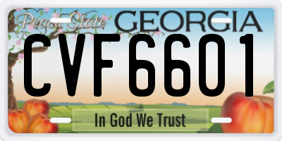 GA license plate CVF6601