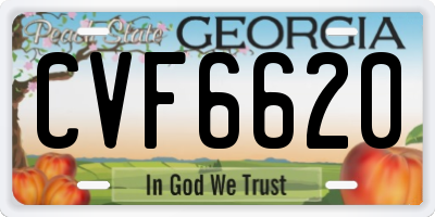 GA license plate CVF6620