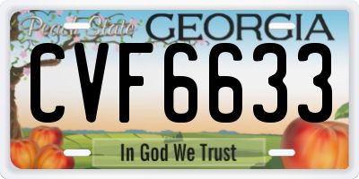 GA license plate CVF6633