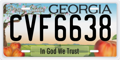 GA license plate CVF6638