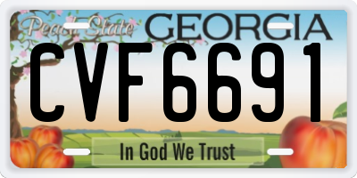 GA license plate CVF6691