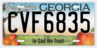 GA license plate CVF6835