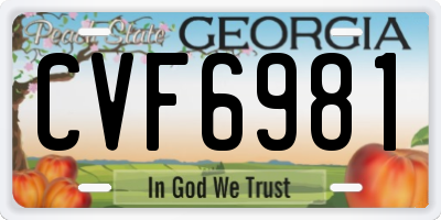 GA license plate CVF6981