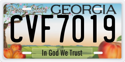 GA license plate CVF7019