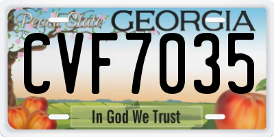 GA license plate CVF7035