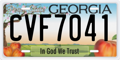 GA license plate CVF7041