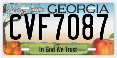 GA license plate CVF7087