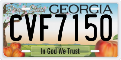 GA license plate CVF7150