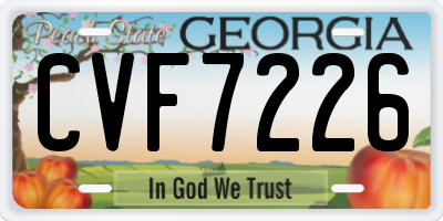 GA license plate CVF7226