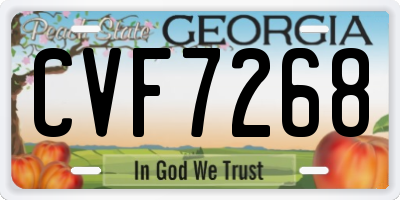 GA license plate CVF7268