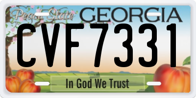 GA license plate CVF7331