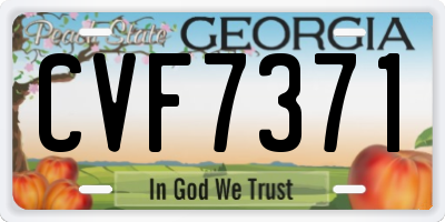 GA license plate CVF7371