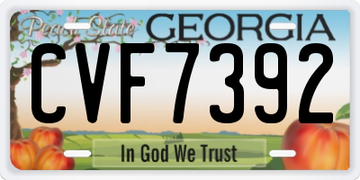 GA license plate CVF7392