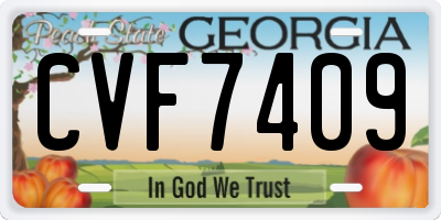 GA license plate CVF7409