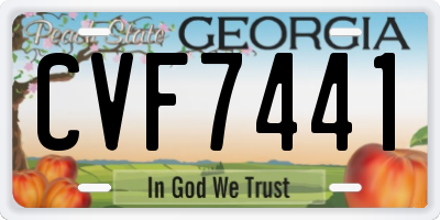 GA license plate CVF7441