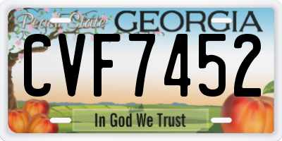GA license plate CVF7452
